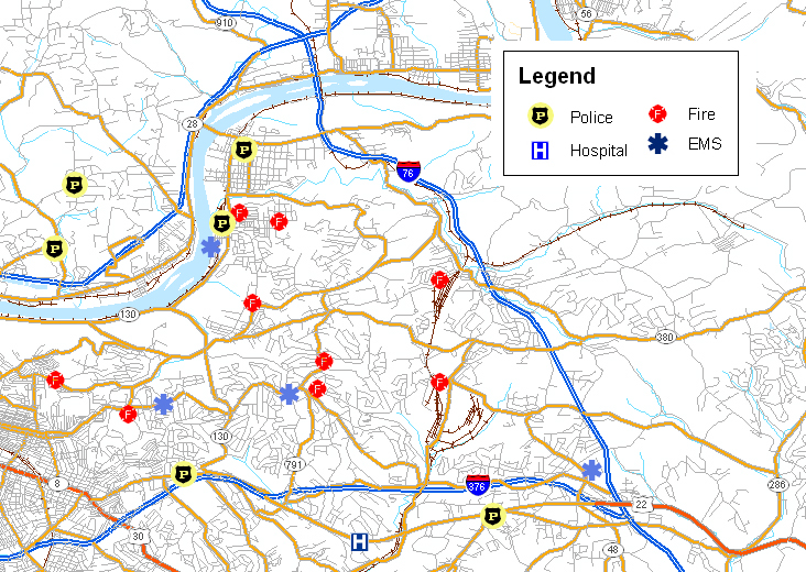 Penn Hills Emergency Services Map
