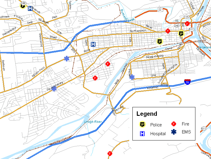 Easton Emergency Services Map