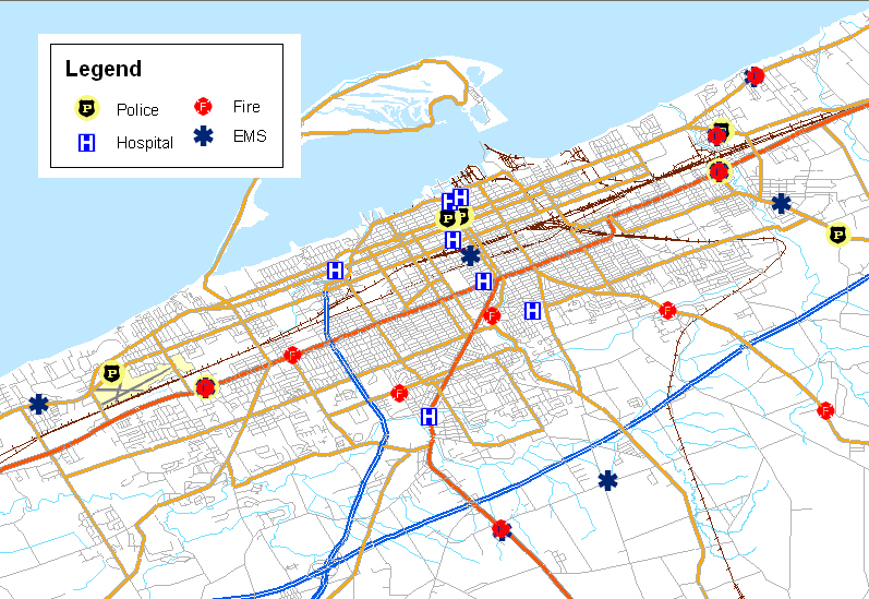 Erie Emergency Services Map